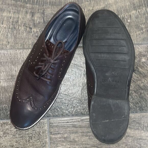 Cole Haan brown leather lace up wingtips oxfords - Picture 3 of 4